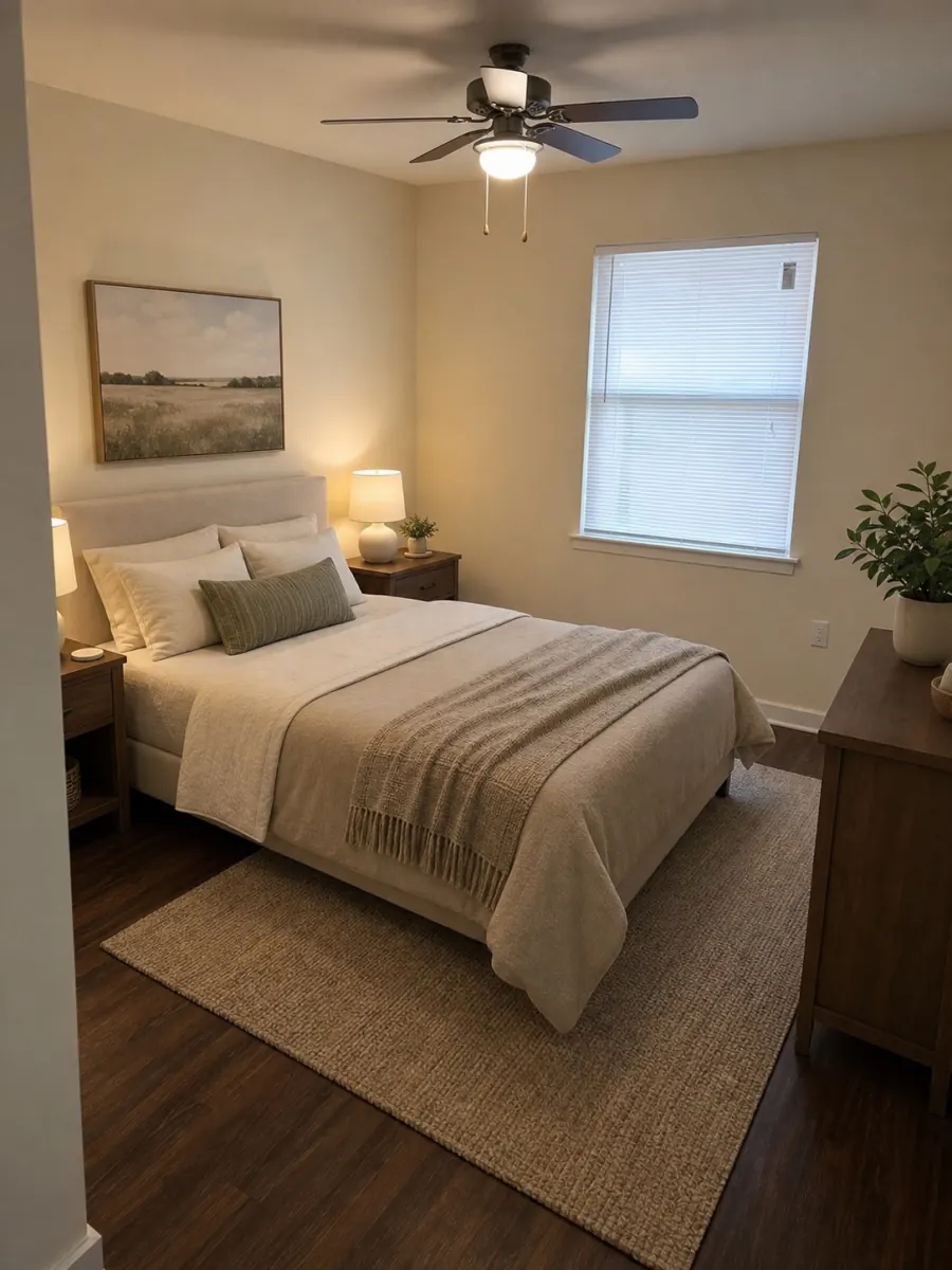 Bright primary bedroom